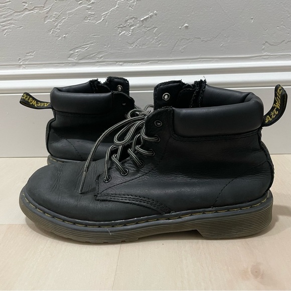 Dr. Martens Kids Boots Padley Black Size 3 Youth Zipper Lace Up Leather - Picture 9 of 15